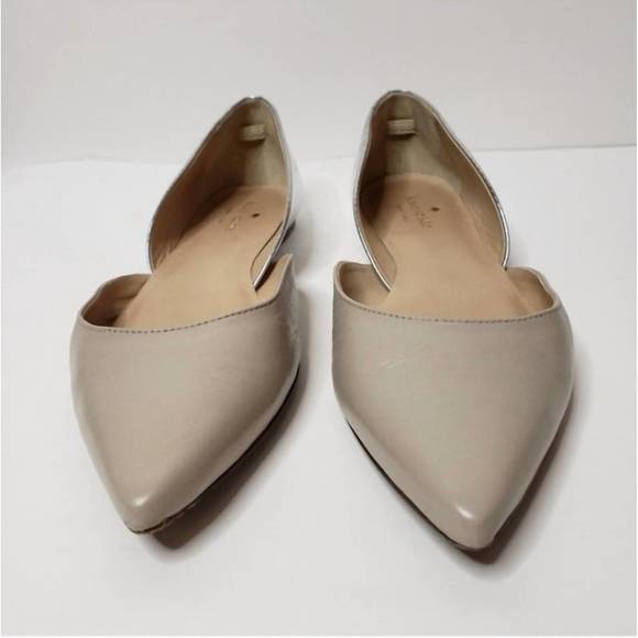 NEW KATE SPADE women's gavana d'orsay flat sandals in cream/silver - Picture 2 of 3